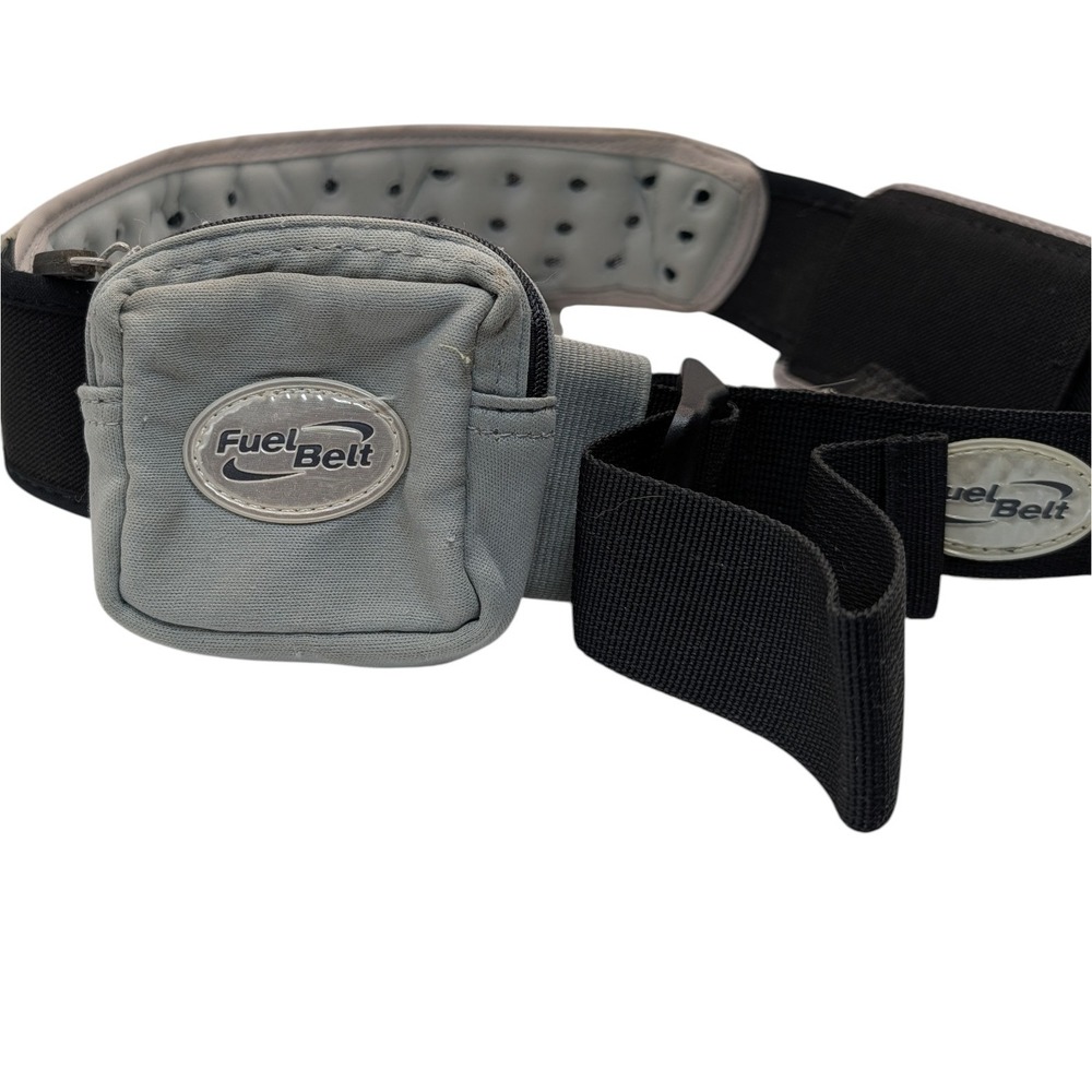 Fuel Belt Hydration Belt Running‎ Black Gray Zipped Pocket Adjustable Size Small